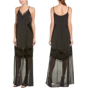 NWOT Anine Bing Silk Velvet Insert Maxi Slip Dress